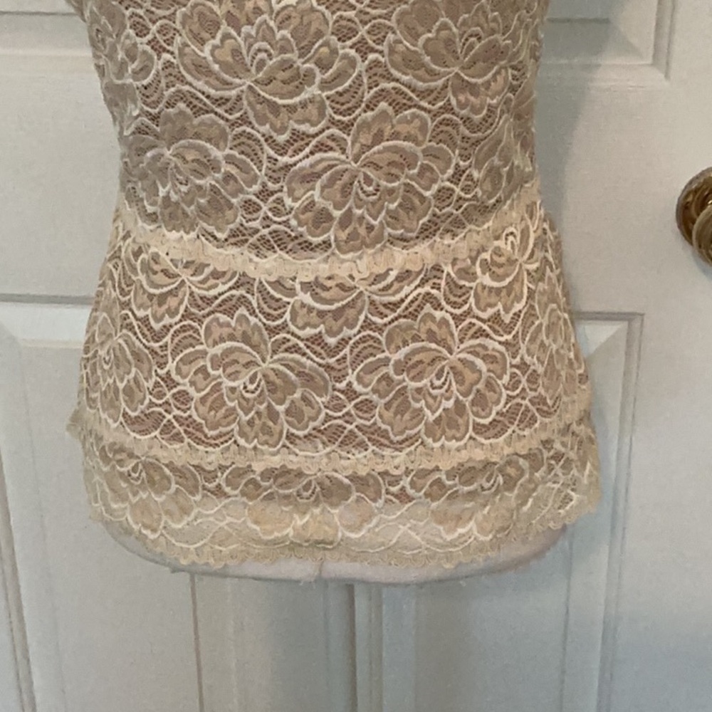 Cache Vintage Cream & White Lace Marilyn Monroe Inspired Halter Top - Picture 6 of 8